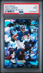 2024 Panini Prizm Blue Ice Malik Nabers #21 PSA 9