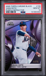 2025 Topps Chrome Black Purple Refractor Juan Soto #130 /75 PSA 10