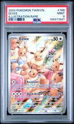 2024 Pokemon Scarlet and Violet Twilight Masquerade Illustration Rare Eevee #188 PSA 9