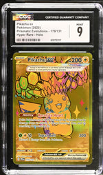 2025 Pokemon #179/131 Pikachu ex Prismatic Evolutions CGC 9