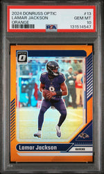 2024 Optic Orange Lamar Jackson #13 /249 PSA 10