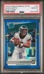 2020 Donruss Optic Rated Rookie Blue Hyper Jalen Hurts #164 PSA 10