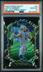 2020 Panini Select Concourse Die Cut Zebra Prizm Justin Herbert #44 PSA 10