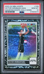2023 Hoops Haunted Holo Webs Victor Wembanyama #108 PSA 10