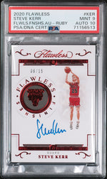 2020 Panini Flawless Flawless Finishes Autographs Ruby Steve Kerr #KER /15 PSA 9