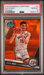 2023 Bowman University Chrome Sapphire Orange Zach Edey #71 /25 PSA 10