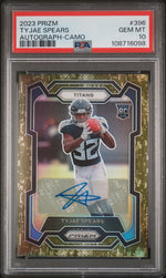 2023 Panini Prizm Autograph-Camo Tyjae Spears #396 /25 PSA 10
