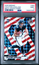 2025 Panini Mosaic Red & White Stripe Colston Loveland #304 PSA 9