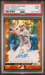 2024 Topps Chrome Sapphire Tennis Autographs Autograph-Orange Andy Roddick #ARK /25 PSA 9