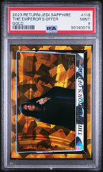 2023 Topps Chrome Sapphire Star Wars Return of the Jedi Gold the Emperor's Offer #118 /15 PSA 9