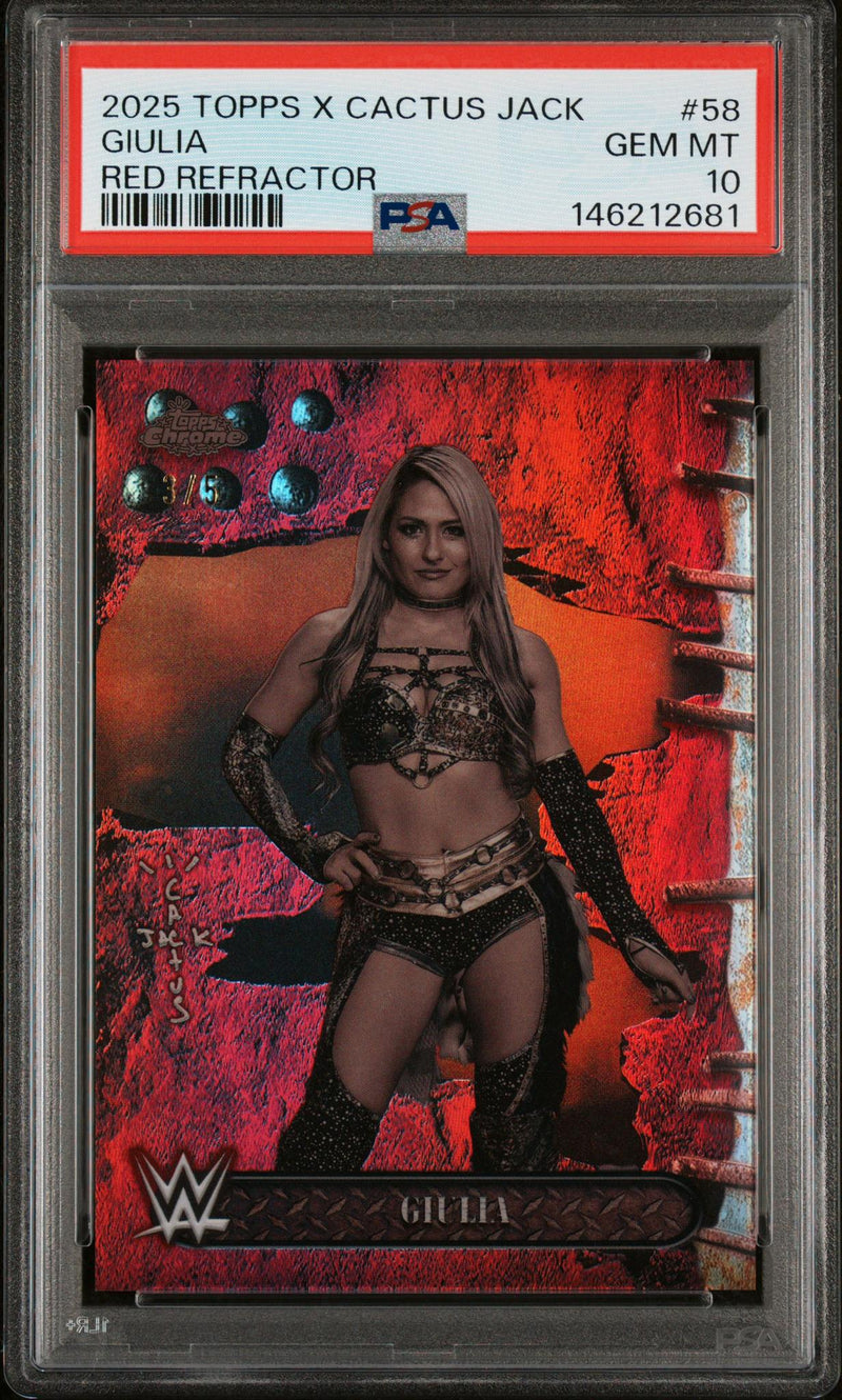 2025 Topps Chrome Cactus Jack Giulia #58 Red Refractor /5 PSA 10