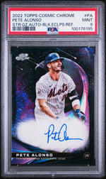 2022 Topps Cosmic Chrome Star Gaze Autographs Black Eclipse Refractor Pete Alonso #PA /10 PSA 9