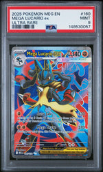 2025 Pokemon Mega Evolution Ultra Rare Mega Lucario Ex #160 PSA 9