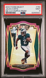 2020 Panini Select Premier Level Die Cut Purple Prizm Jalen Hurts #150 PSA 9