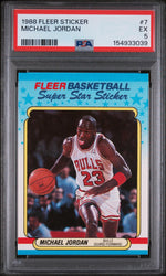 1988 Fleer Super Star Sticker Michael Jordan #7 PSA 5
