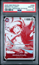 2025 Promotional Cards English 3rd Anniversary Treasure Camp. Monkey D. Luffy #ST10-006 PSA 10