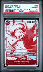 2025 Promotional Cards English 3rd Anniversary Treasure Camp. Monkey D. Luffy #ST10-006 PSA 10