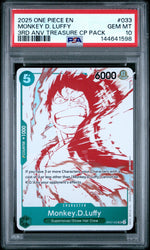 2025 Promotional Cards English 3rd Anniversary Treasure Camp. Monkey D. Luffy #OP07-033 PSA 10