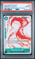 2025 Promotional Cards English 3rd Anniversary Treasure Camp. Monkey D. Luffy #OP07-033 PSA 10