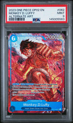 2023 One Piece Paramount War Alternate Art Monkey D. Luffy #OP02-062 PSA 9