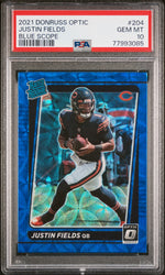 2021 Donruss Optic Rated Rookie Blue Scope Justin Fields #204 PSA 10