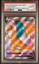 2020 Pokemon Sword and Shield Black Star Promo Champion's Path Elite Trainer Box Charizard V #SWSH050 PSA 10
