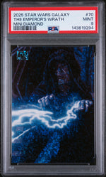 2025 Topps Chrome Star Wars Galaxy Mini Diamond the Emperor's Wrath #70 PSA 9