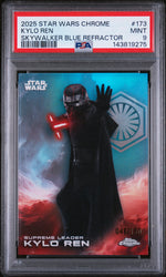 2025 Topps Chrome Star Wars Skywalker Blue Refractor Supreme Leader Kylo Ren #173 /150 PSA 9