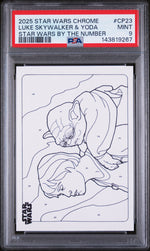 2025 Topps Chrome Star Wars Star Wars By the Number Luke Skywalker Yoda #CP23 PSA 9