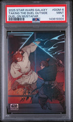 2025 Topps Chrome Star Wars Galaxy Duel On Mustafar Taking the Duel Outside #DOM-6 PSA 9