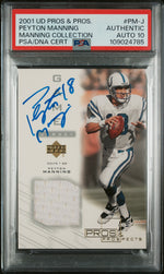 2001 Upper Deck Pros & Prospects Game Jersey Game Jersey Peyton Manning #PM-J PSA 0