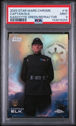 2025 Topps Chrome Star Wars Kashyyyk Green Refractor Captain Elk #16 /99 PSA 9