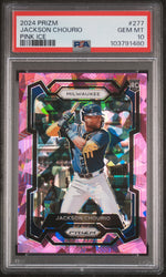 2024 Panini Prizm Pink Ice Jackson Chourio #277 PSA 10