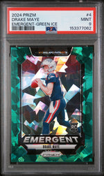 2024 Panini Prizm Emergent Green Ice Drake Maye #4 PSA 9