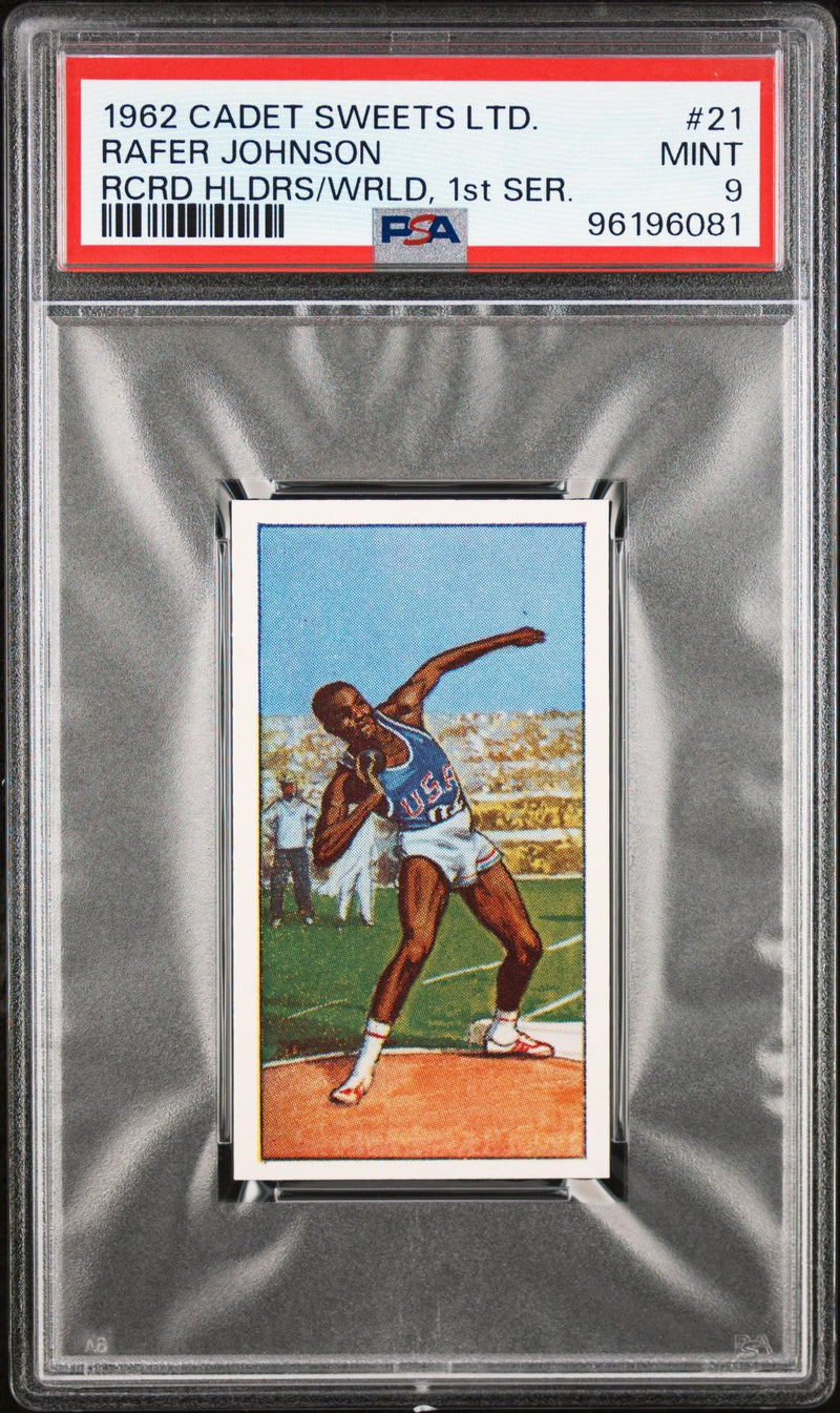 1962 Cadet Sweets Ltd. Record Holders of the World, 1st Series Rafer Johnson #21 PSA 9