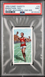 1959 Comet Sweets Olympic Achievements Olymp. Achvmnts.-2nd Ser. Marathon #32 PSA 9