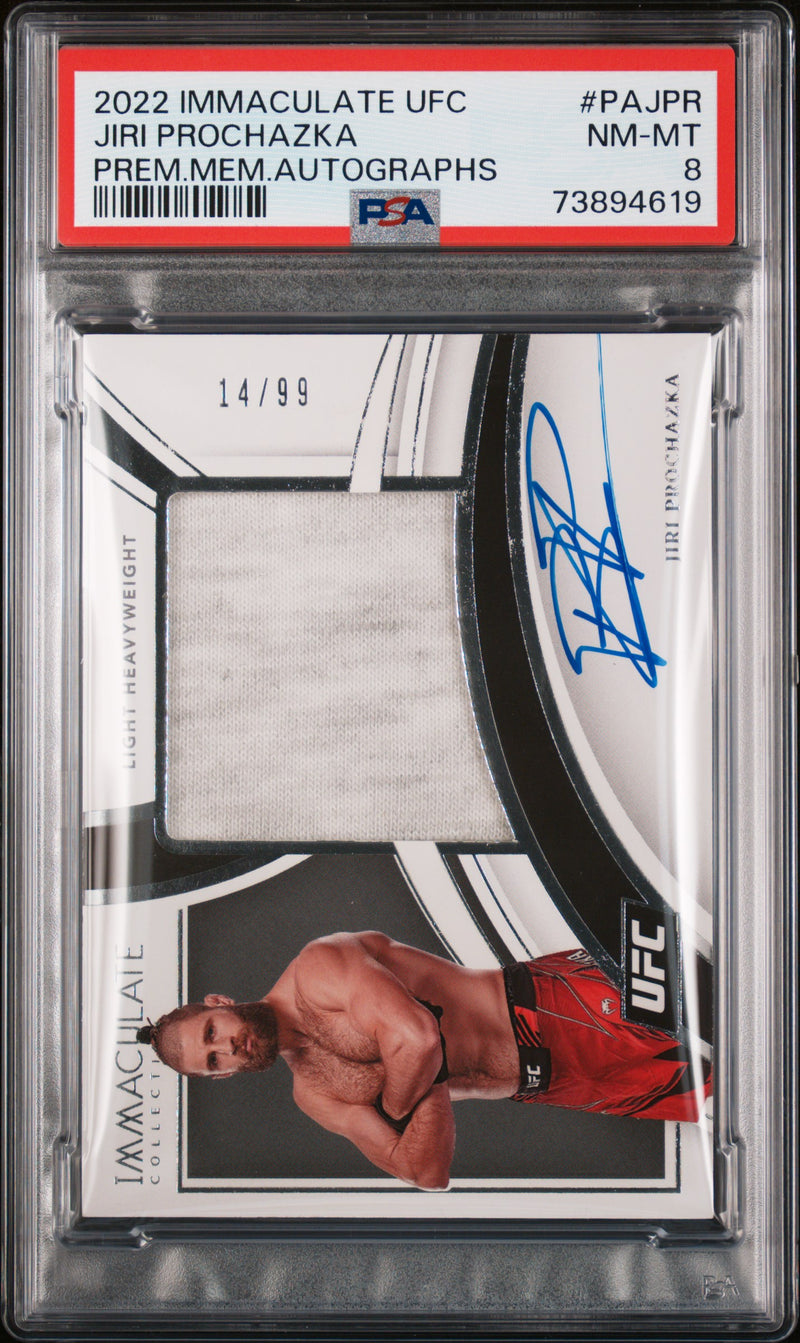 2022 Panini Immaculate Collection UFC Premium Memorabilia Autographs Jiri Prochazka #PAJPR /99 PSA 8