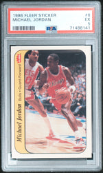 1986 Fleer Stickers Michael Jordan #8 PSA 5