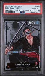 2023 One Piece Bandai Premium Card Collection 25th Edition Roronoa Zoro #OP01-001 PSA 10