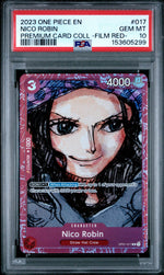 2023 Premium Collection Film Red (Foil) English Alt. Art Parallel Foil Nico Robin #OP01-017 PSA 10