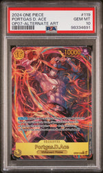 2024 One Piece 500 Years In the Future Alternate Art Portgas D. Ace #119 PSA 10