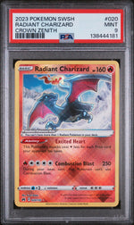 2023 Pokemon Sword and Shield Crown Zenith Radiant Charizard #020 /159 PSA 9
