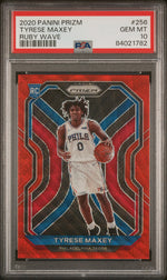 2020 Panini Prizm Ruby Wave Prizm Tyrese Maxey #256 PSA 10