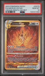 2023 Pokemon Sword and Shield Crown Zenith Galarian Gallery Secret Rare Arceus Vstar #GG70 PSA 10