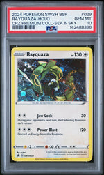2024 Pokemon Sword and Shield Black Star Promo Crown Zenith Premium Collection Sea and Sky Holo Rayquaza #SWSH029 PSA 10