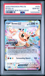 2025 Pokemon Scarlet and Violet Prismatic Evolutions Surprise Box Exclusive Eevee Ex #075 PSA 10