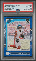 2024 Donruss Optic Blue Glitter Malik Nabers #271 PSA 10
