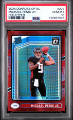 2024 Optic Red Hyper Michael Penix Jr. #279 PSA 10