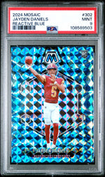 2024 Panini Mosaic Reactive Blue Mosaic Jayden Daniels #302 PSA 9