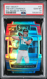 2021 Panini Select Concourse Die Cut Red and Blue Prizm Trevor Lawrence #43 PSA 10